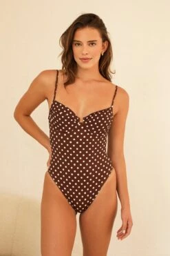 Saltwater Thigh High Cut One Piece 7 Saltwater Thigh High Cut One Piece -Dippin Daisys Shop D1908JMNLC DBRO saltwater one piece dotted brown 4