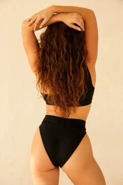 Retro High Cut Cheeky Bikini Bottom -Dippin Daisys Shop D3182JRMSC BLK RETRO BOTTOM BLACK 3