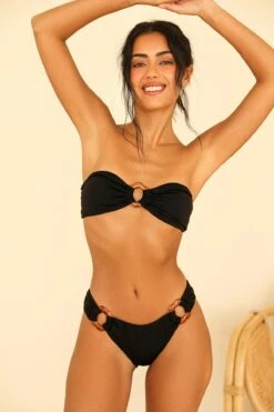 Lotus Bandeau Bikini Top 5 Lotus Bandeau Bikini Top -Dippin Daisys Shop D4204JRMSC BLK 2