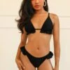Isla Ruffle Triangle Bikini Top 8 Isla Ruffle Triangle Bikini Top -Dippin Daisys Shop D4206JRBOD BLKR isla top black rib 1