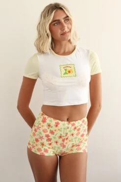 Baby Tee -Dippin Daisys Shop D7151 WHTY baby tee white tender yellow 4