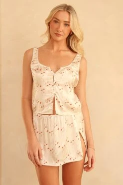 Charmed Slit Mini Skirt -Dippin Daisys Shop D8109 RSWT charmed skirt rosewater 4