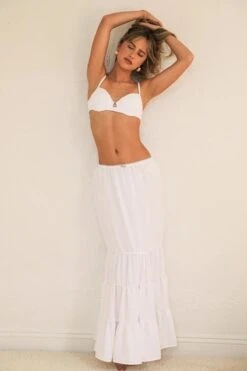 Claire Tiered Maxi Skirt -Dippin Daisys Shop D8110JCCOD WHT claire skirt white 4