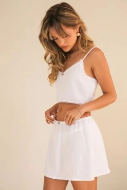 Best Wishes Mini Length Skirt -Dippin Daisys Shop D8111JSNOD WHT best wishes skirt white 2