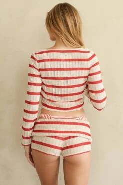 Fold-Over Mini Shorts -Dippin Daisys Shop D8137 SMST fold over mini shorts summertime stripe 3