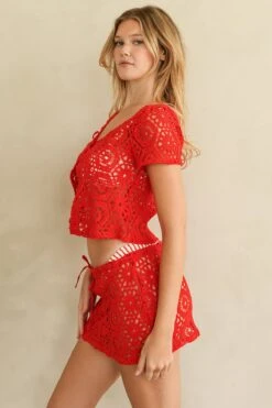 Sail Away Mini Skirt -Dippin Daisys Shop D8138 CHCL sail away mini skirt cherry cola 2