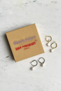 Dreamsbaby Jewels X Dippin Daisys Champagne Hoop Earrings -Dippin Daisys Shop DDBJMPE GLD champagne earrings gold 3