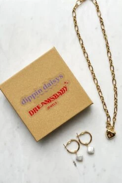 Dreamsbaby Jewels X Dippin Daisys Champagne Hoop Earrings -Dippin Daisys Shop DDBJMPE GLD champagne earrings gold 4